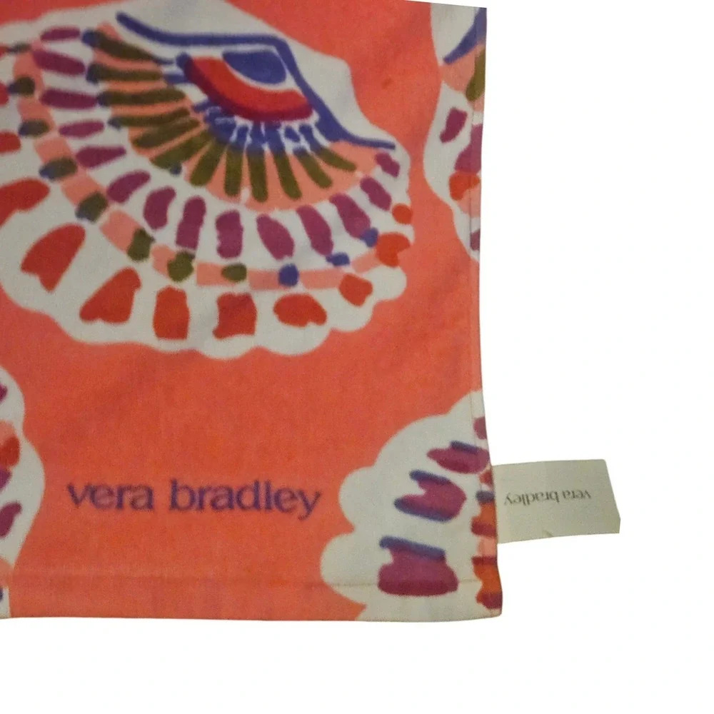 Vera Bradley Essential Beach Towel Shell Yeah Coral Seashell Print 40 Inch NWT